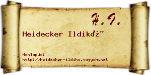 Heidecker Ildikó névjegykártya